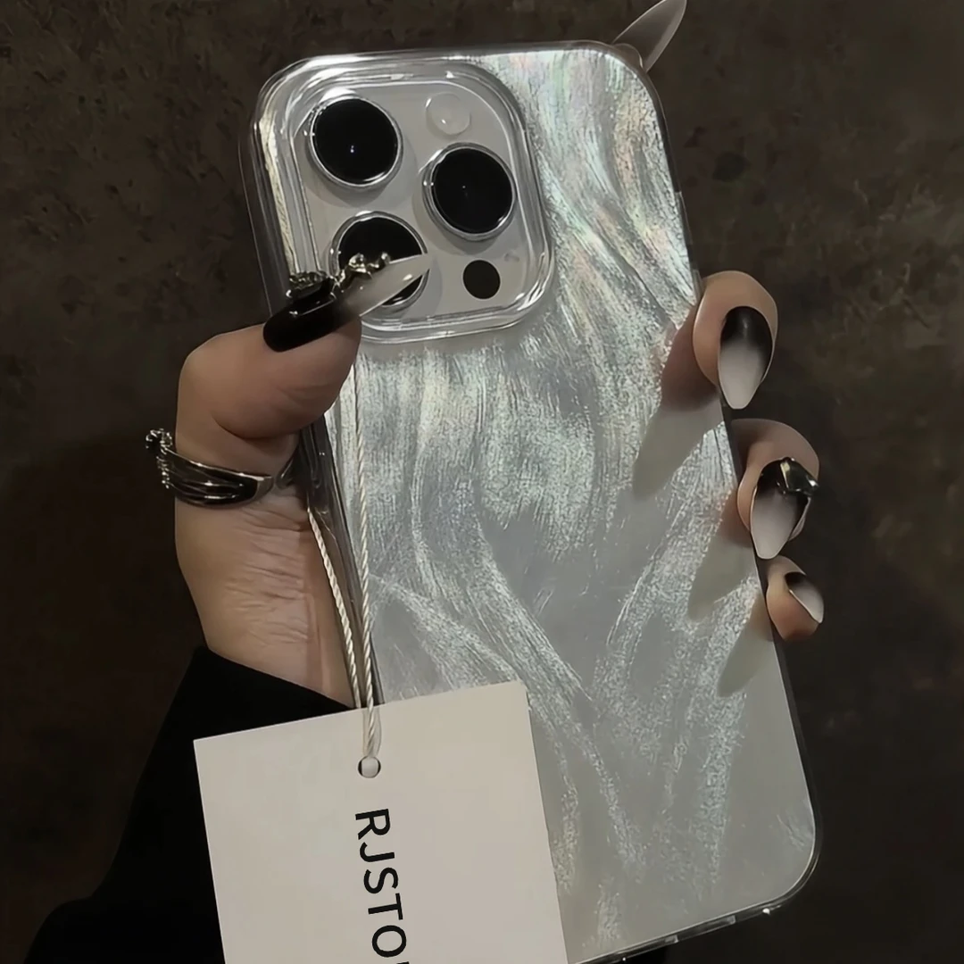 ins简约高级羽纱纹iPhone15/14promax手机壳苹果13全包12套11个性