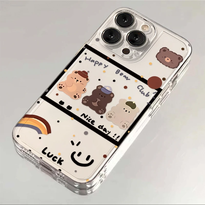 ins卡通小熊俱乐部适用iphone15/13苹果14手机壳华为vivo小米oppo