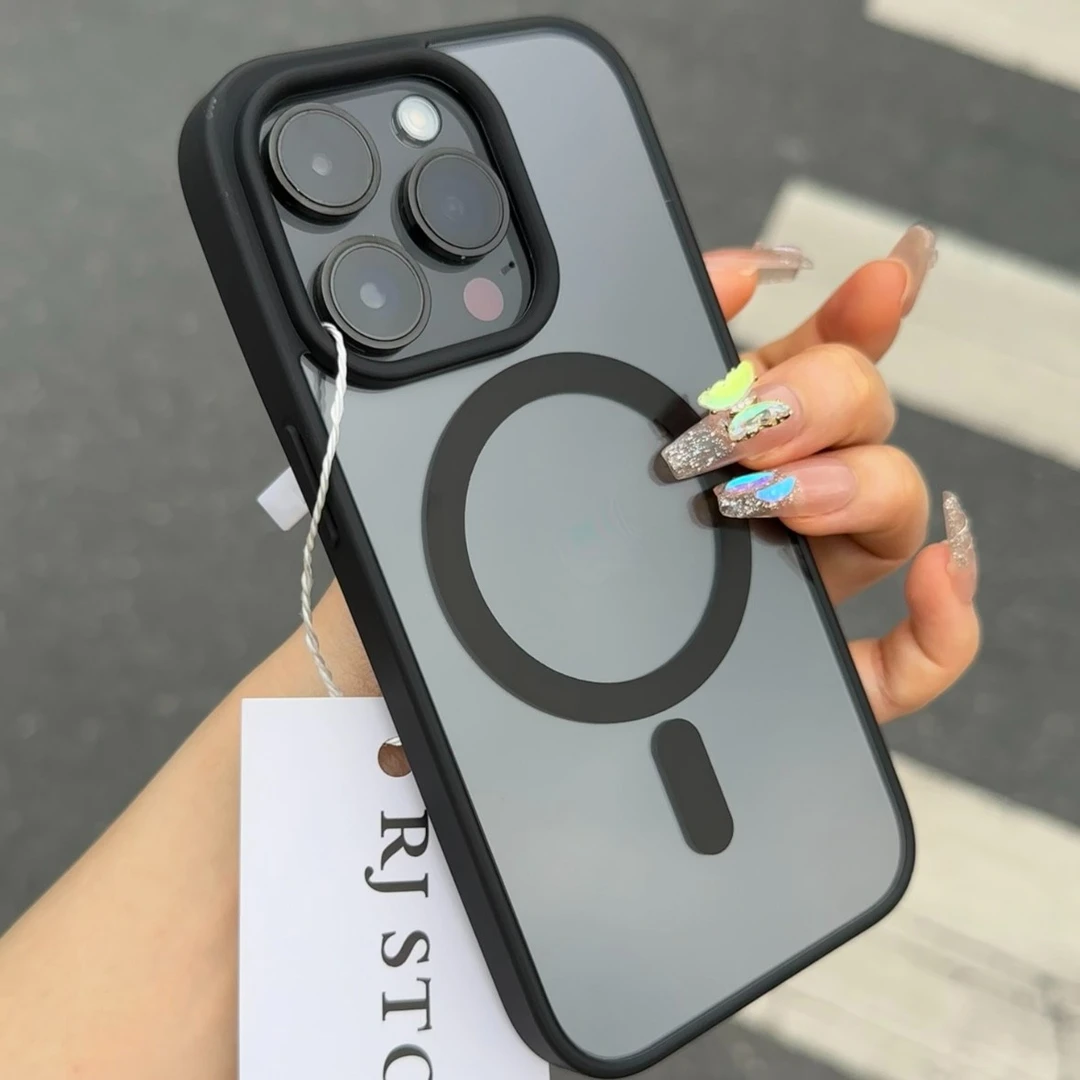 高级简约磁吸适用iPhone15/14promax手机套壳苹果13男女12/11透明