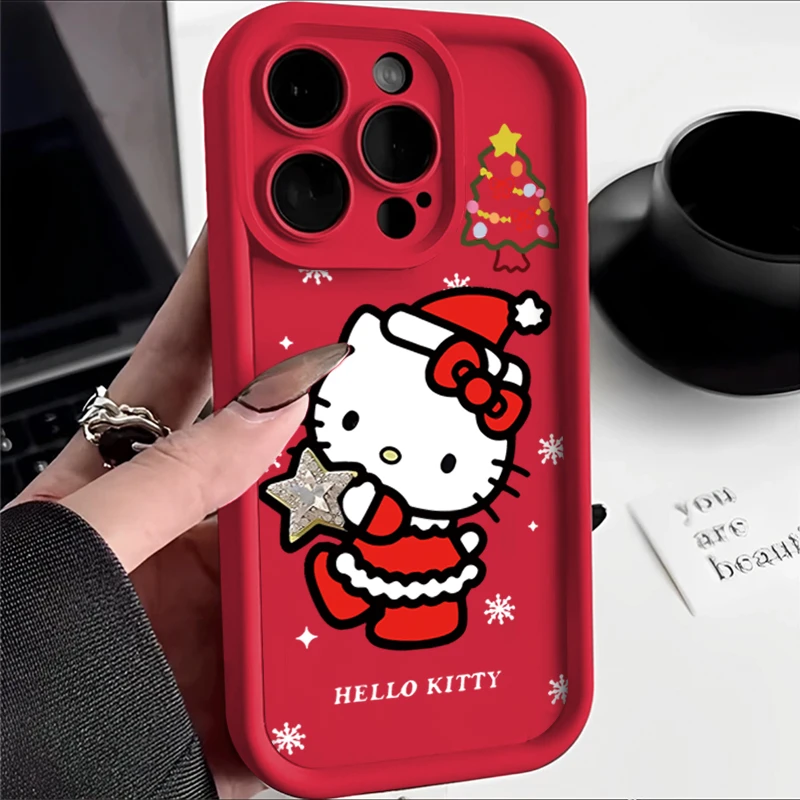 可爱圣诞凯蒂适用iPhone15/14promax手机壳11苹果13/12软xs套xr女
