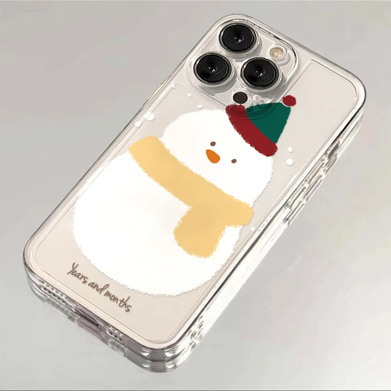 圣诞帽雪人适用iphone15/13苹果14pro手机壳华为vivo小米oppo软套