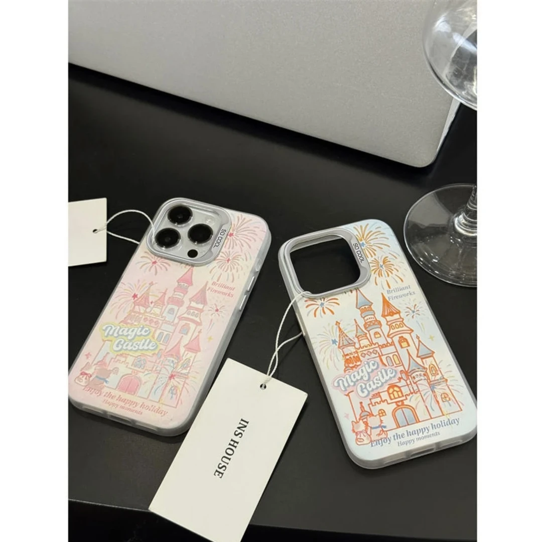 奥菲顿新年烟花城堡适用iPhone15/14promax手机壳11苹果13/12软套