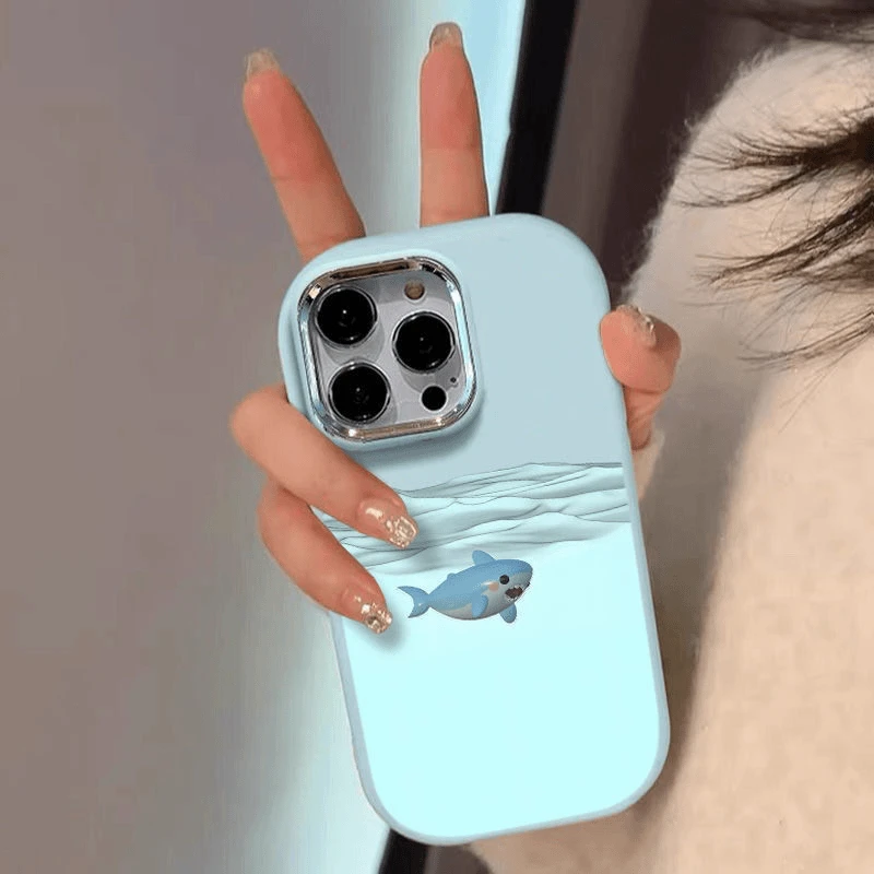 奥菲顿游泳小鲨鱼适用iphone15/14苹果13手机壳华为viv小米oppo套