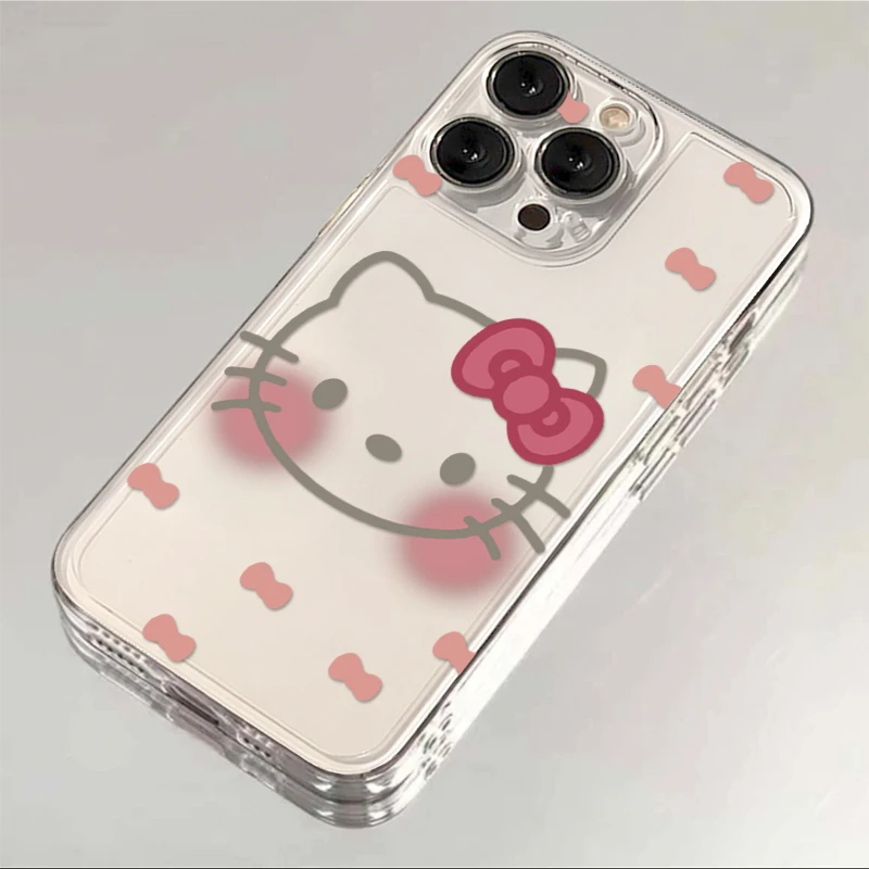 ins蝴蝶结腮红KT适用iphone15/13苹果14手机壳华为vivo小米oppo套