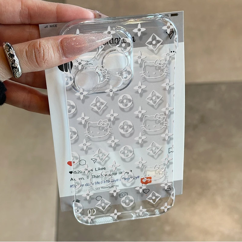 奥菲顿银色星星凯蒂适用iPhone16无边框手机壳华为vivo小米oppo套