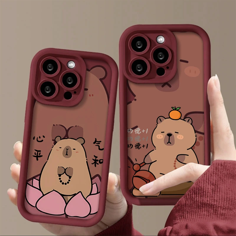 SMBLCE趣味水豚适用iphone15苹果14手机壳13华为vivo小米oppo软套