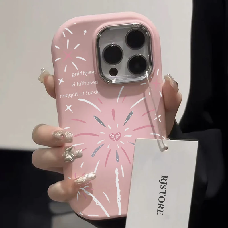 ins粉晕烟花适用苹果华为vivo小米oppo手机壳iphone15/14/13软套