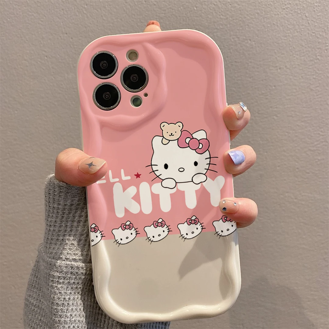 可爱粉底凯蒂猫适用iphone15/13苹果14手机壳华为vivo小米oppo套