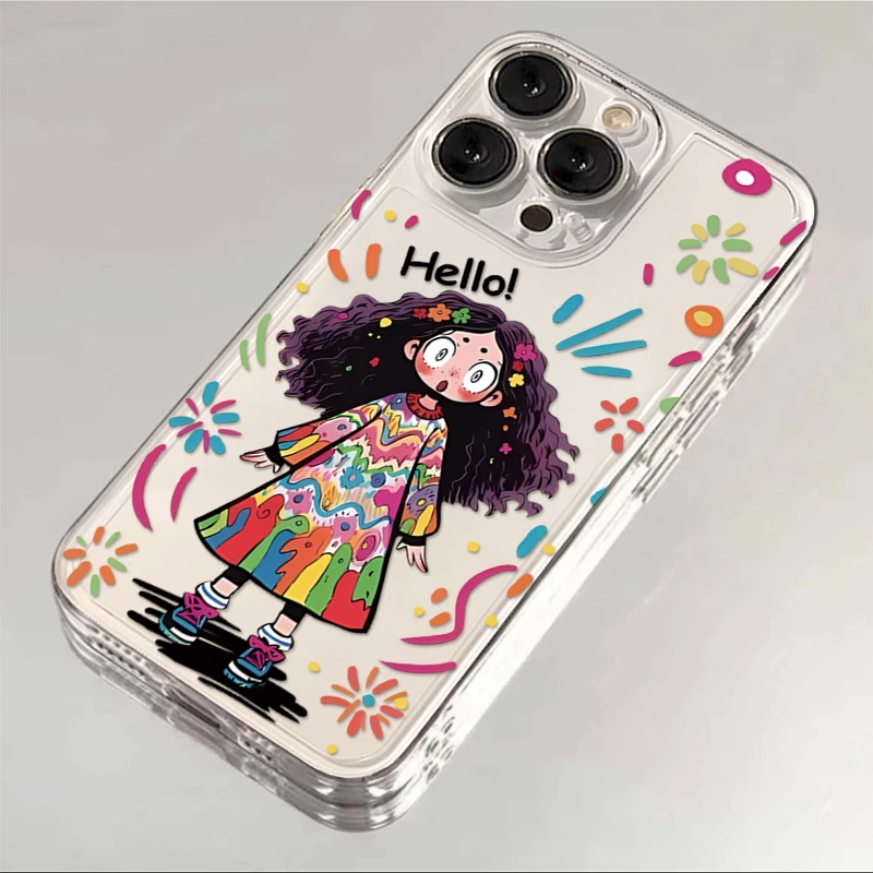 多巴胺彩色女孩iphone15/13苹果14pro手机壳华为vivo小米oppo软套