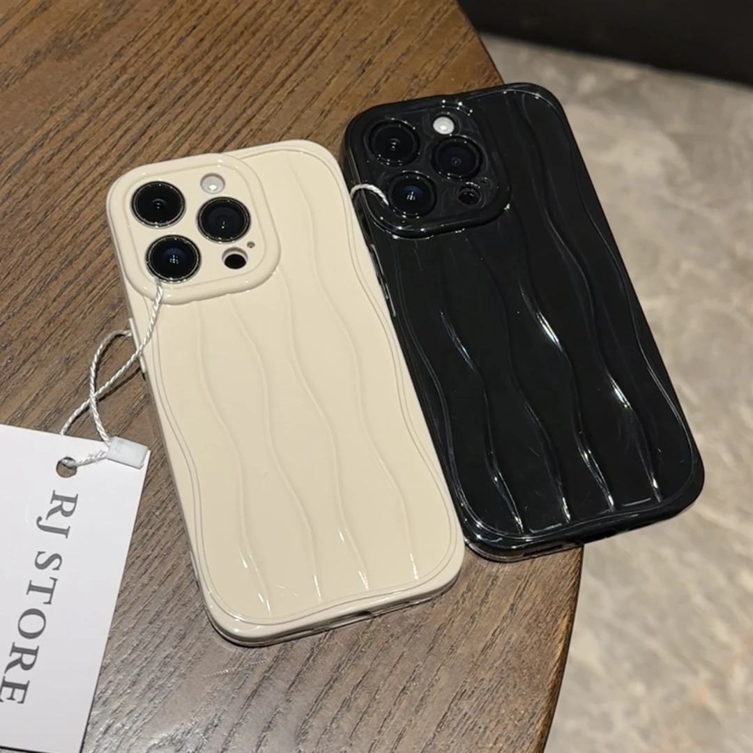 高级水波纹适用iPhone15/14promax手机壳11苹果13/12全包xs软套