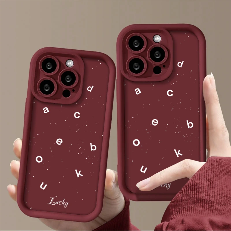 简约白英文适用iphone15/13苹果14手机壳华为vivo小米oppo软套女