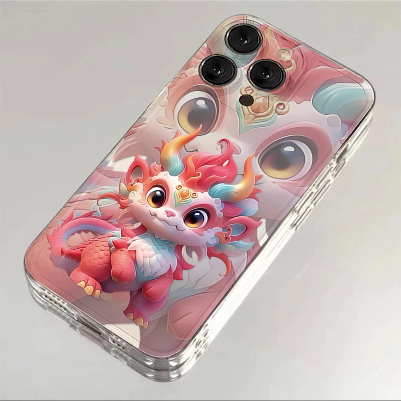 新年国风彩色龙宝适用iphone15苹果14手机壳13华为vivo小米oppo套