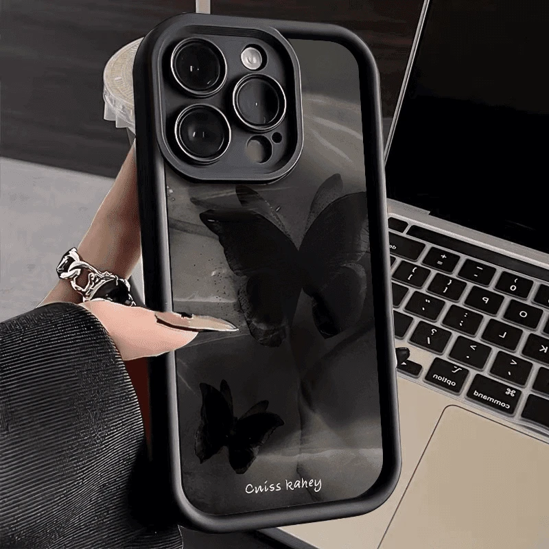 Lucky高级沙雾蝴蝶适用iphone15手机壳14苹果华为vivo小米oppo套