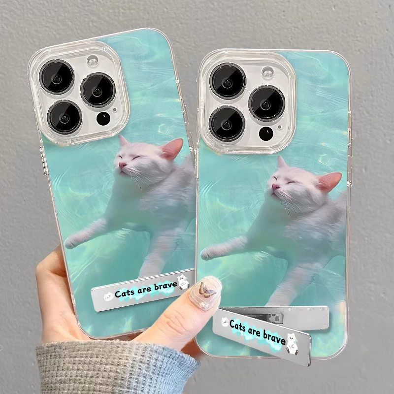 Lucky夏泳猫咪适用iPhone15/14/13羽纱手机壳华为vivo小米oppo套x