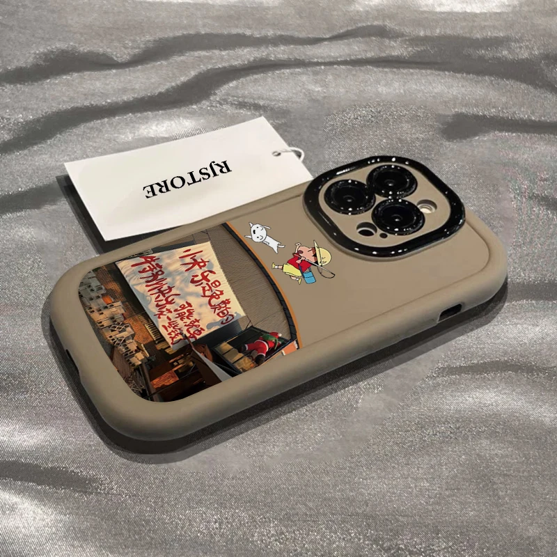 可爱快乐小新适用苹果华为vivo小米oppo手机壳iphone15/14/13软套