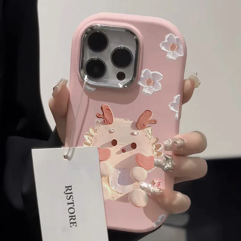 仙朵油画花朵龙宝适用iPhone15/14promax手机壳11苹果13/12套壳