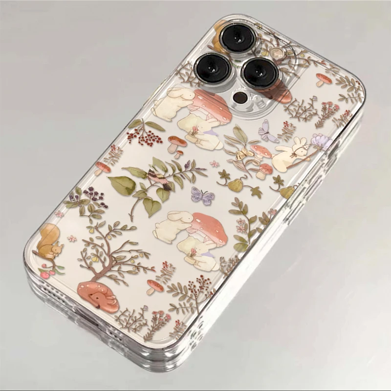 奥菲顿采蘑菇小兔子适用iPhone16苹果15手机壳华为vivo小米oppo套