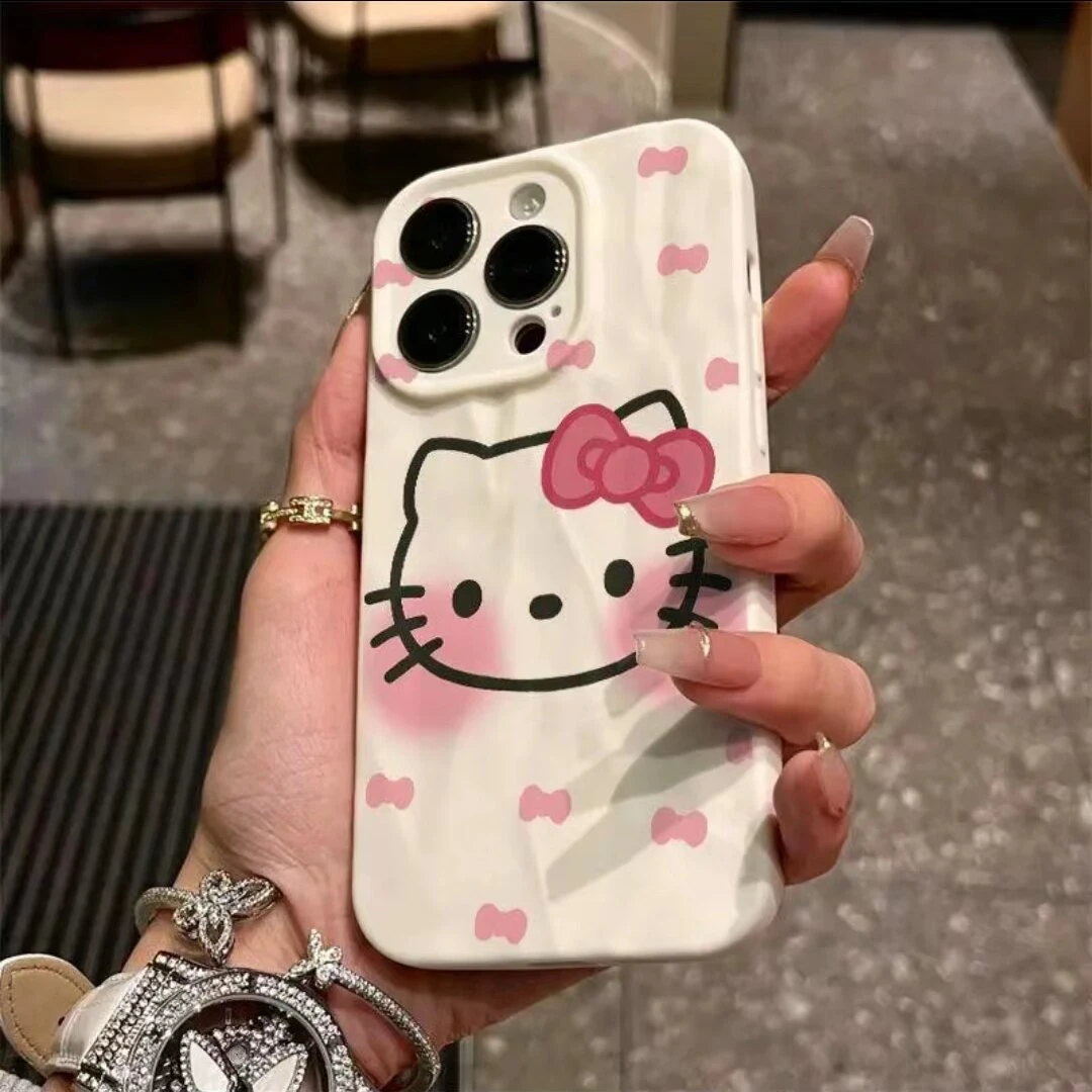 奥菲顿简约腮红凯蒂适用iPhone15/14promax褶皱手机壳11苹果13套