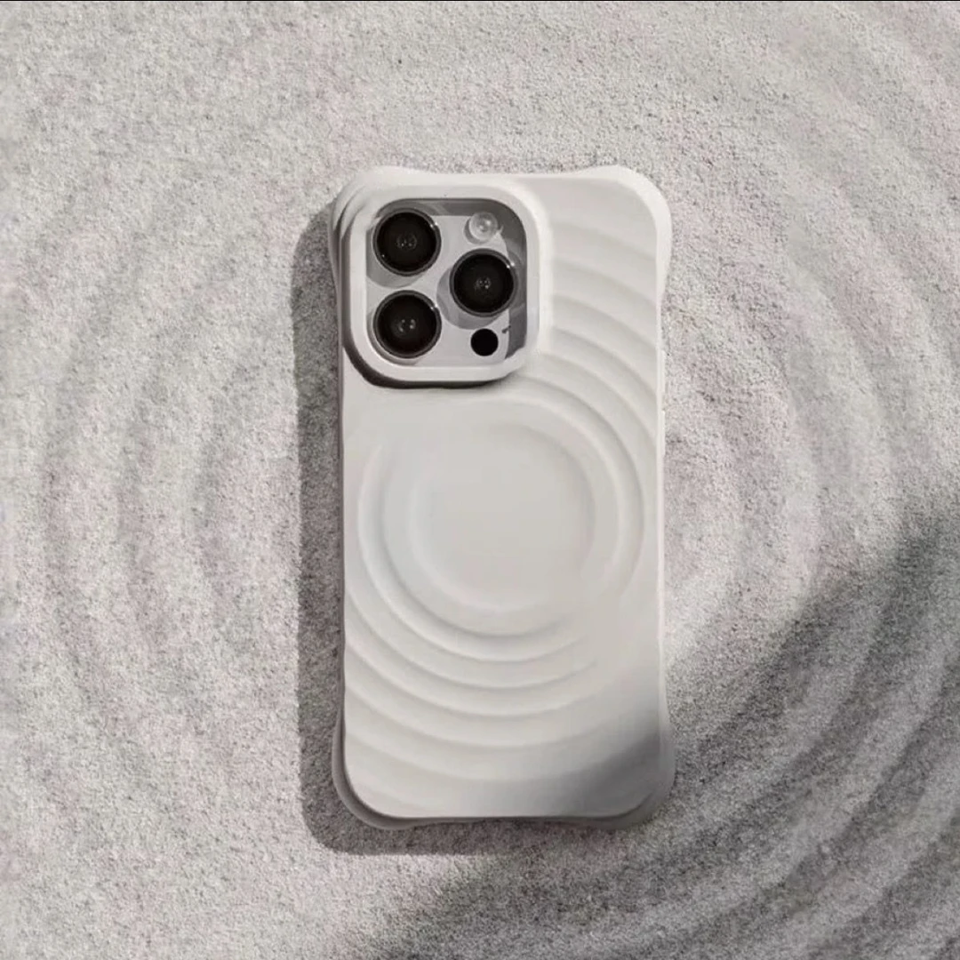 简约ins高级波漾壳适用iphone15ProMax苹果14手机壳13软套12/11潮