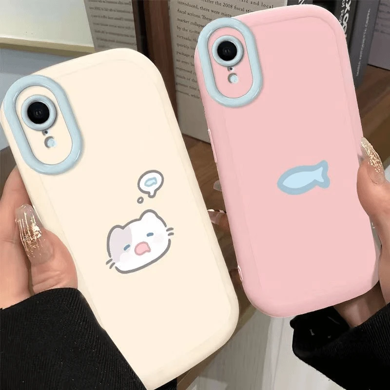 GGBond简约小鱼插画适用iphone15手机壳14苹果华为vivo小米oppo套