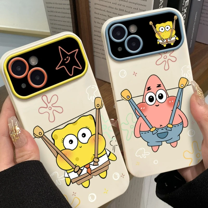 趣味派大星苹果华为vivo小米oppo手机壳iphone15/13/14全包软套女