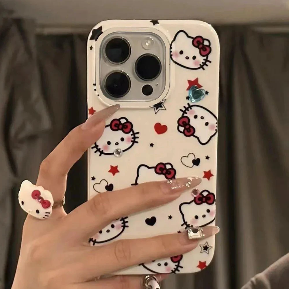 SMBLCE多个凯蒂头像适用iPhone16/15苹果14果冻手机壳苹果13/12套