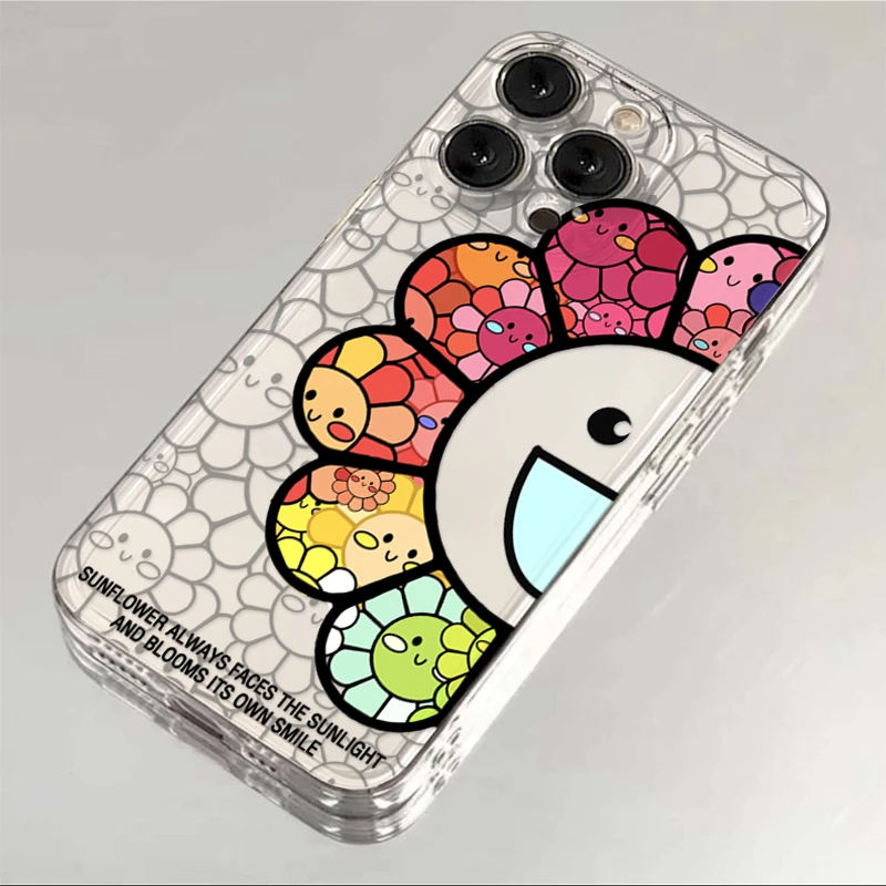 彩色太阳花适用iphone15/13/14苹果12手机壳华为vivo小米oppo软套