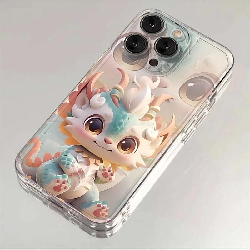 可爱青色小龙适用iphone15/13苹果14pro手机壳华为vivo小米oppo套