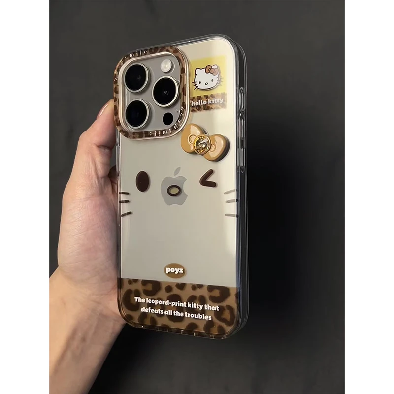 奥菲顿豹纹kt表情适用iphone16手机壳苹果15华为vivo小米14oppo13