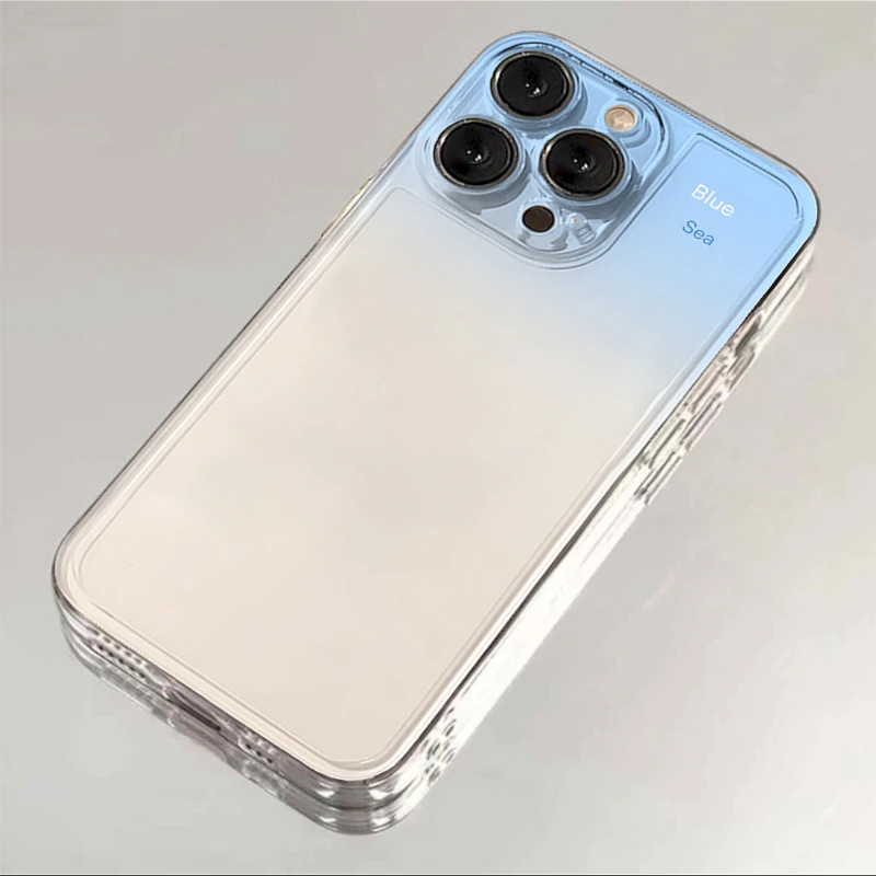 ins渐变晕染蓝绿iphone15/13苹果14手机壳华为vivo小米oppo软12套