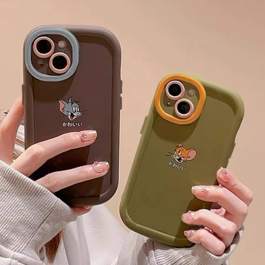 SMBLCE卡通猫鼠头像iPhone15/14promax手机壳苹果13/12/11软xr套