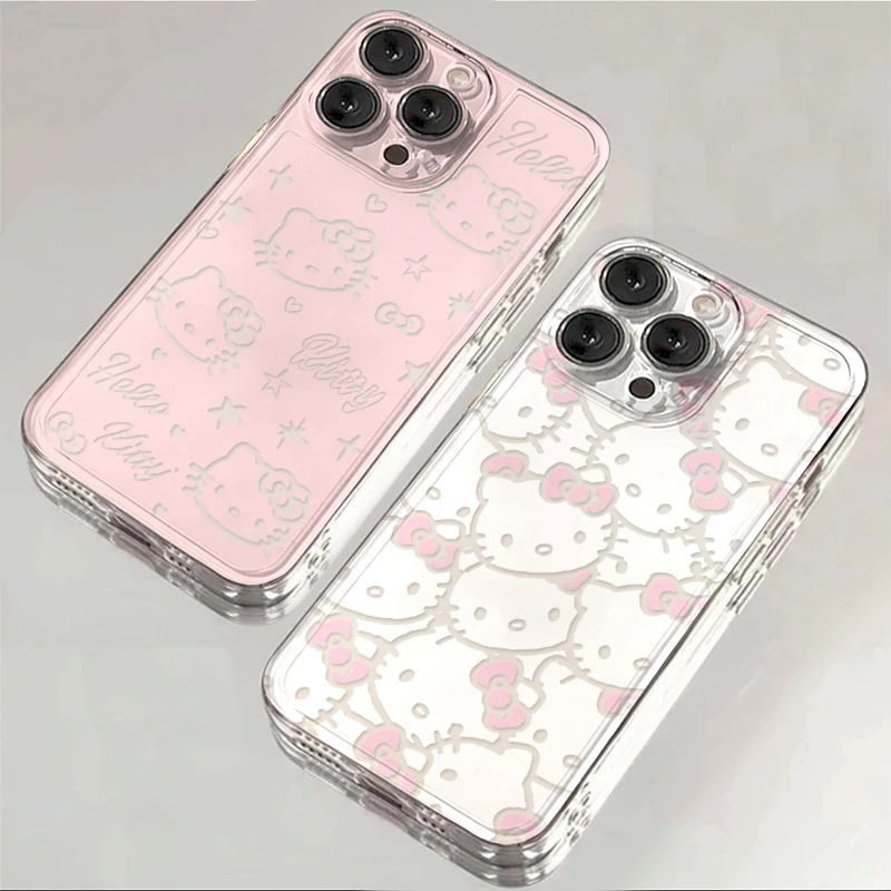 ins粉底星星KT猫适用iphone15/13苹果14pro手机壳华为viv小米oppo