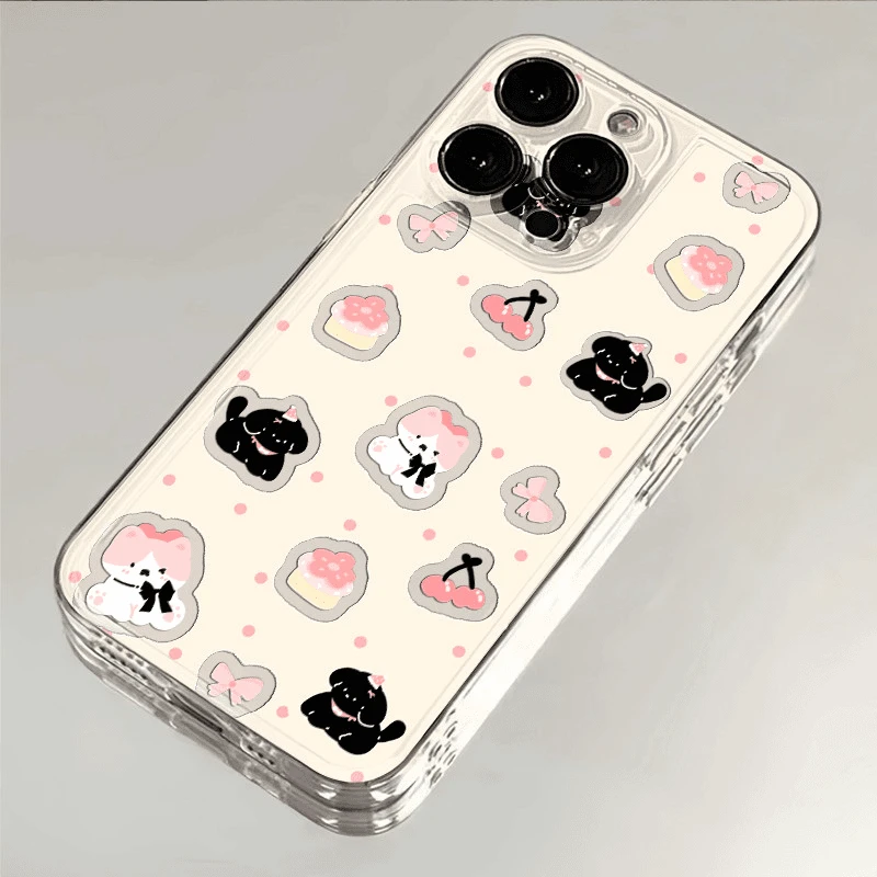 Lucky樱桃小黑适用iphone16/15pro手机壳苹果小米vivo华为oppo套