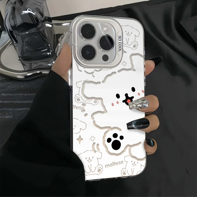 JIANGZI素描线条狗iphone15/13苹果手机壳14/12华为vivo小米oppo