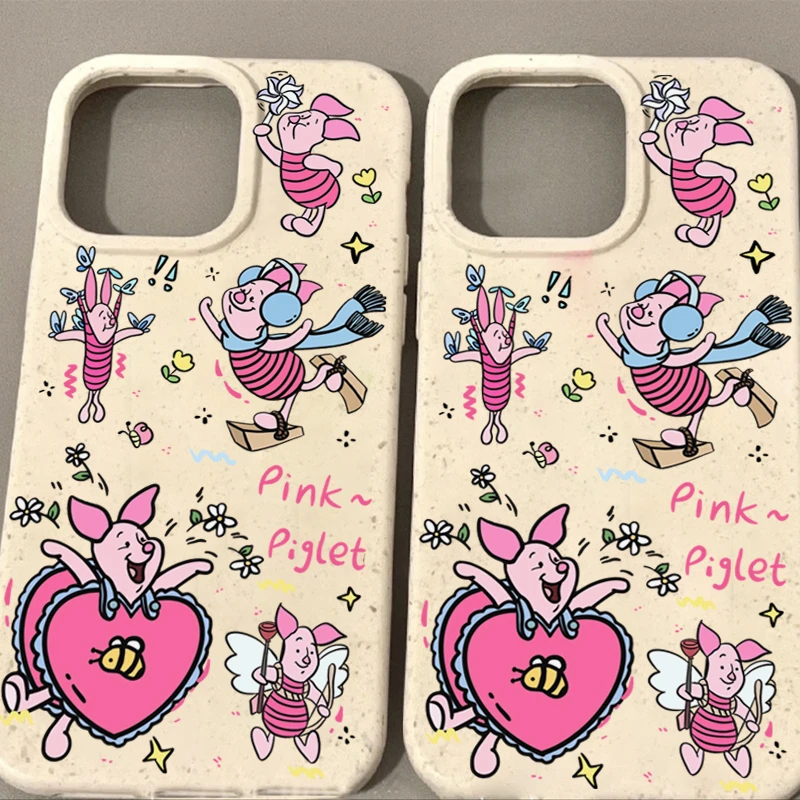 可爱粉色小猪iPhone14promax小麦手机壳苹果13/12/11全包xr软套xs