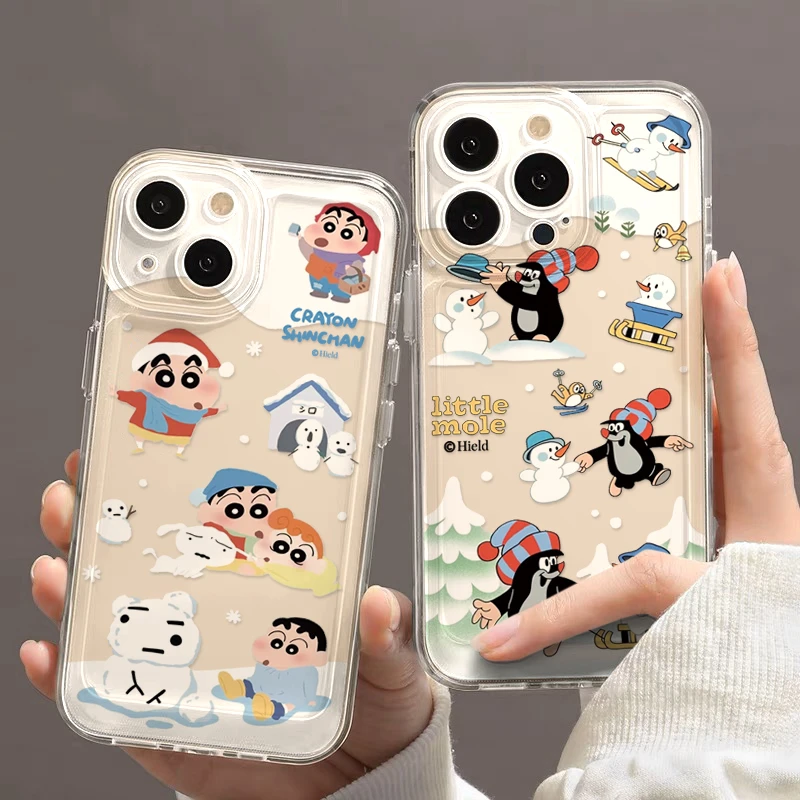 SMBLCE卡通玩雪小新适用iphone15/13苹果14手机壳华为viv小米oppo