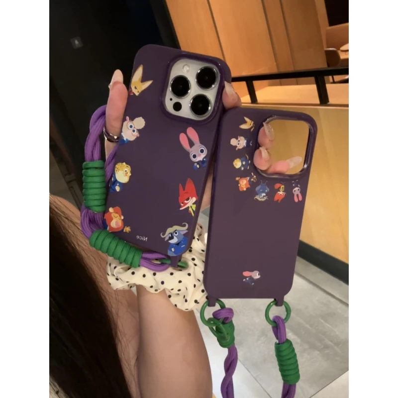 奥菲顿疯狂动物城适用苹果15promax手机壳iPhone14/13/12挂绳套壳