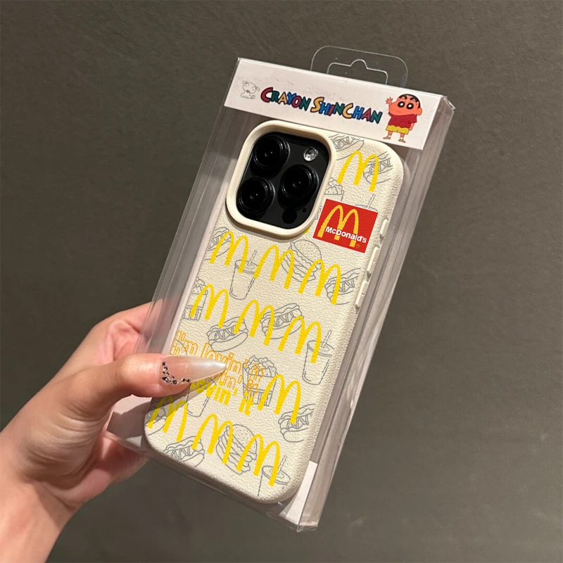 奥菲顿创意满屏M字母适用iPhone15/14pro荔枝纹13苹果手机壳12套