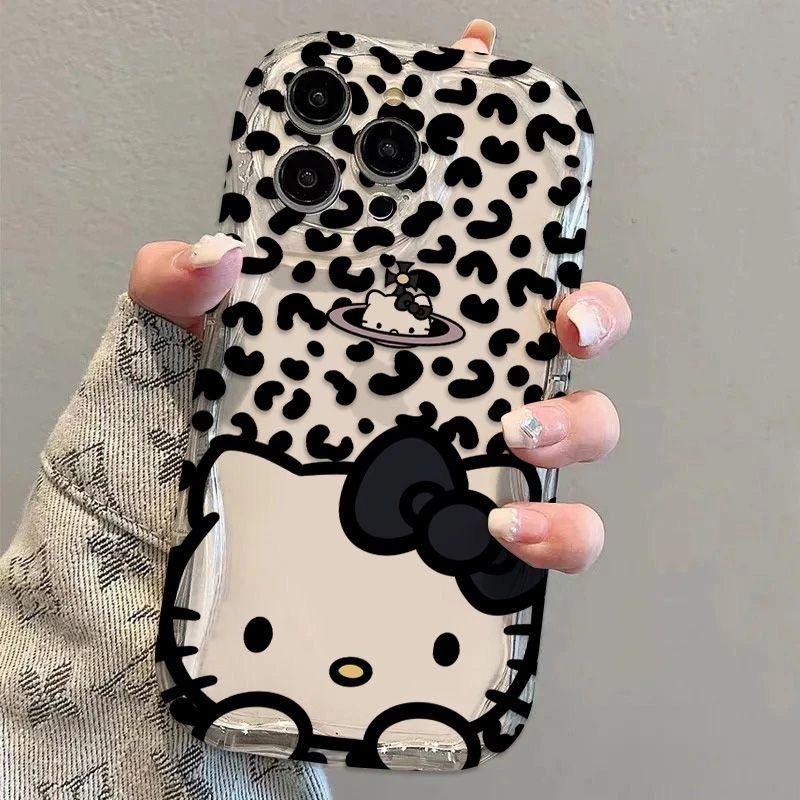 SMBLCE黑色复古豹纹kt适用iphone16手机壳15华为vivo小米14oppo套