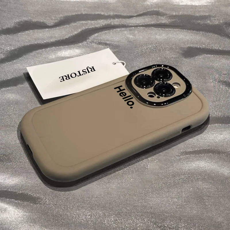 简约hello泡芙壳适用苹果华为vivo小米oppo手机壳iphone15/14/13