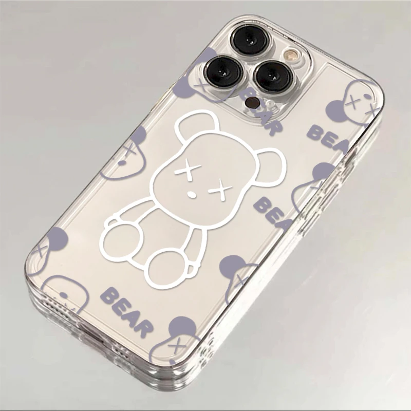 DINGLIN线条暴力熊适用iphone15/13苹果14手机壳华为vivo小米oppo