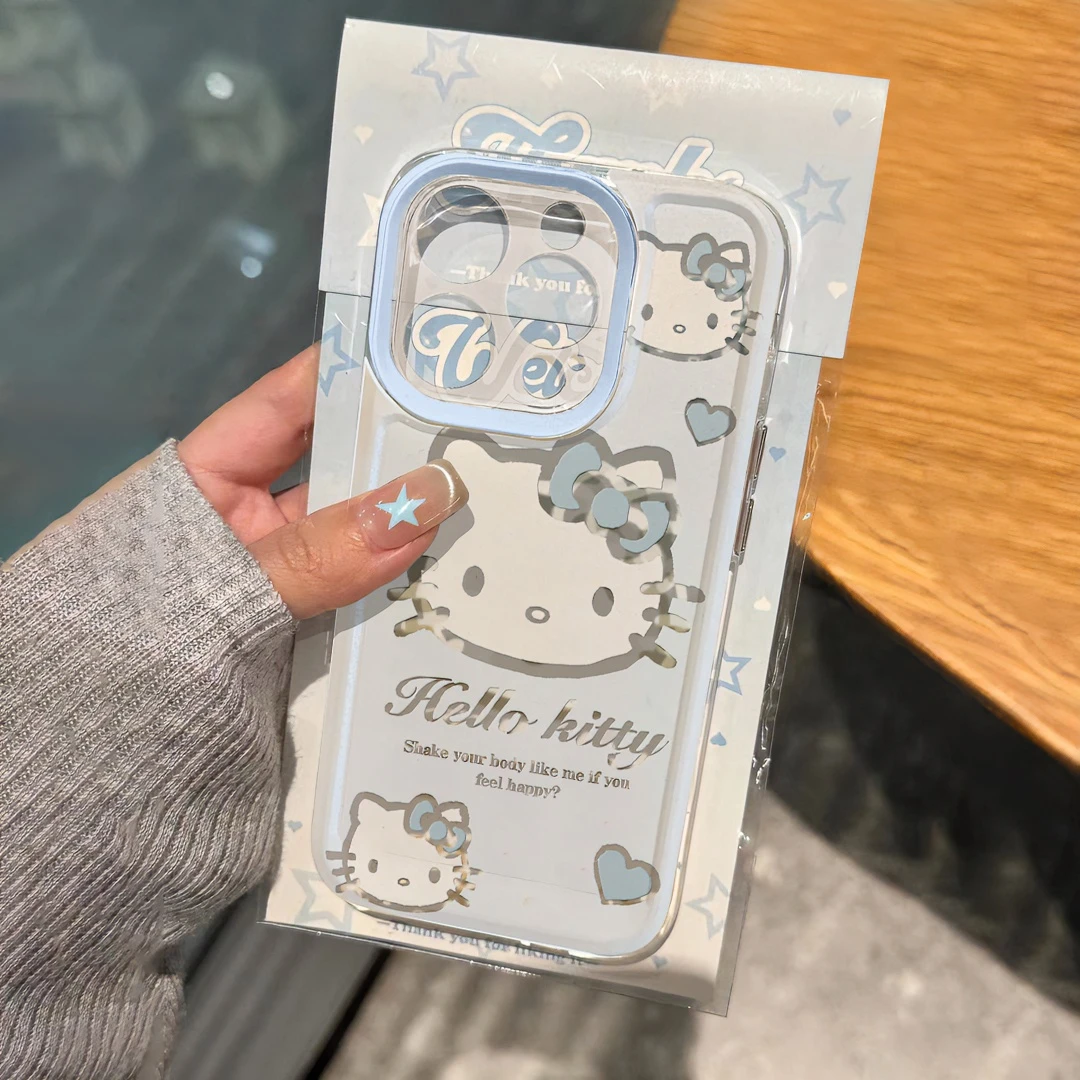 奥菲顿蓝底爱心kt猫适用iphone15苹果14手机壳13华为vivo小米oppo