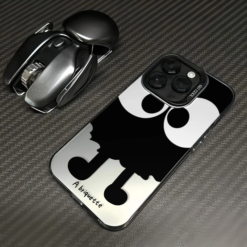 ins趣味煤球小人适用iPhone15/14promax手机壳苹果13/12/11套xr潮