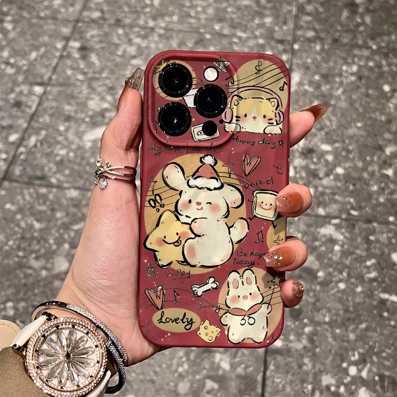 DINGLIN圣诞音乐小狗适用iPhone15/14promax手机壳11苹果13/12套