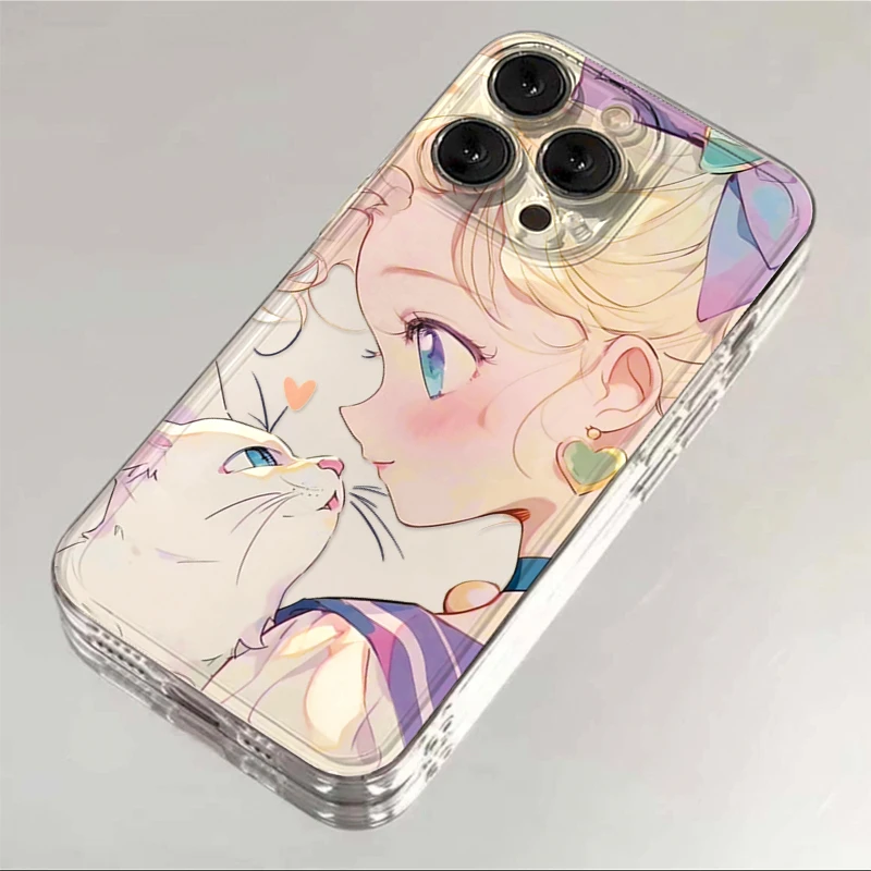 SMBLCE猫和美少女iphone15/13苹果14pro手机壳华为vivo小米oppo套