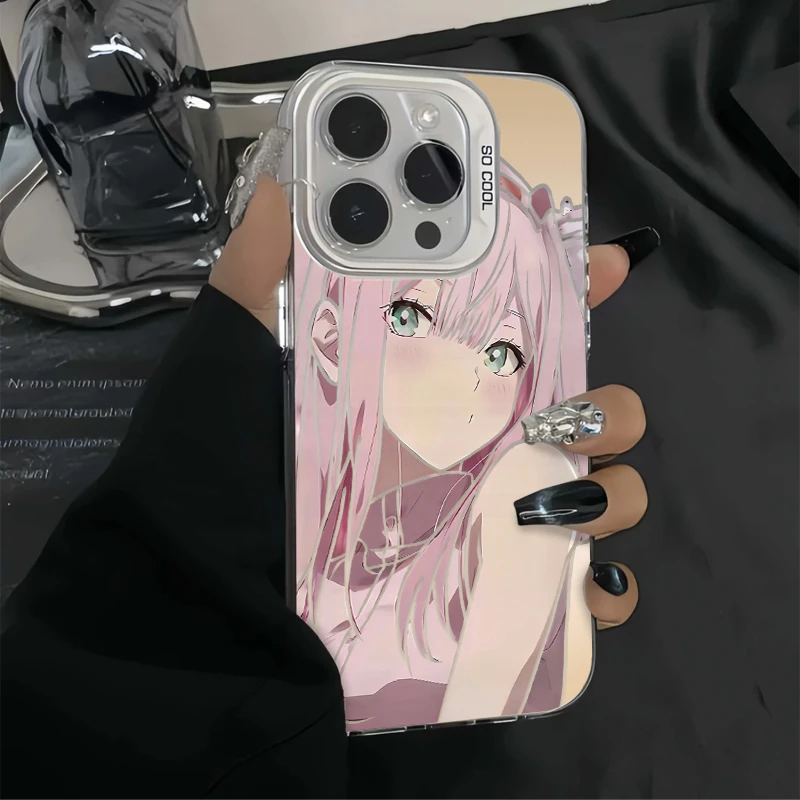高冷粉发少女适用iphone15/13苹果手机壳14pro华为vivo小米oppo套