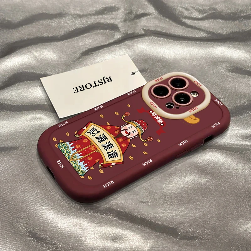 SMBLCE趣味财神爷适用iPhone15/14promax手机壳11苹果13/12软套xr