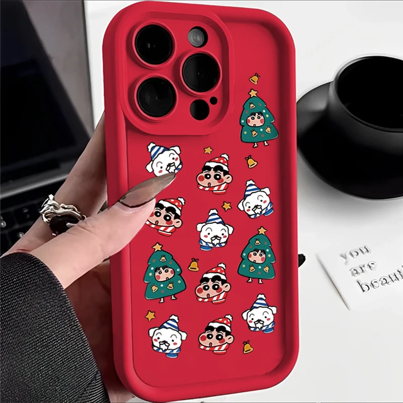 趣味圣诞小新小白适用iPhone15/14promax手机壳11苹果13/12软套xr