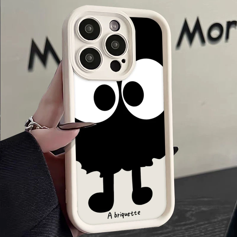SMBLCE可爱煤球小人苹果华为oppo小米vivo手机壳iPhone15/14/13套