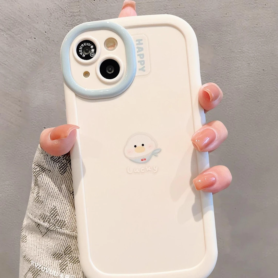 SMBLCE英文围巾鸭适用iPhone15/14手机壳苹果13华为vivo小米oppo